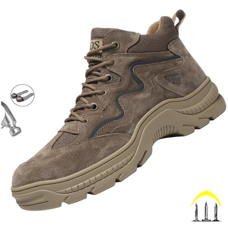 Crossfit Male - Reflective Strip Design Safety Work Shoes