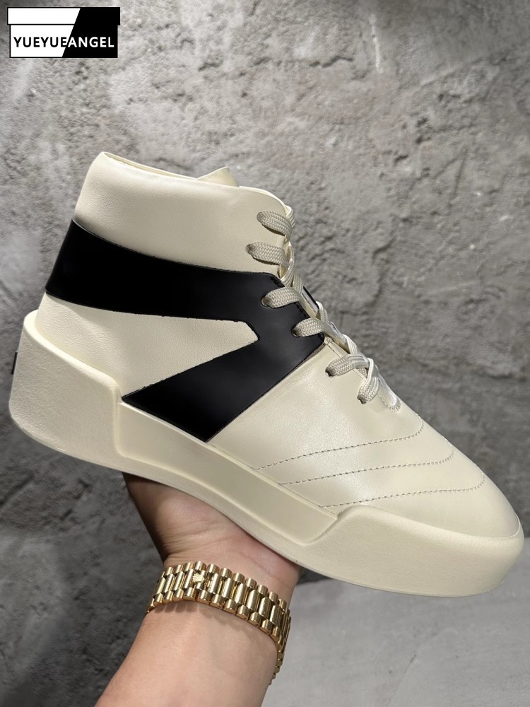 Crossfit Male - Cowhide Height Increasing Platform Lace Up
