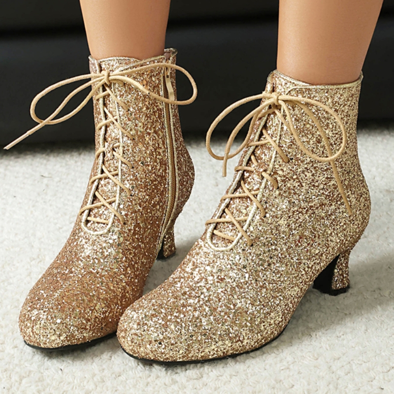 Crossfit Ladies - Gold Ankle Boots for Women Winter