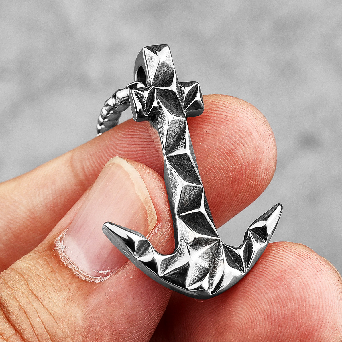 Battle Rope Anchor - Geometric Cutting Anchor Stainless Steel Men