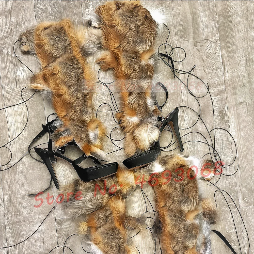 Real Fur Wrap Cross Tied Platf - Crossfit Ladies recension och pris