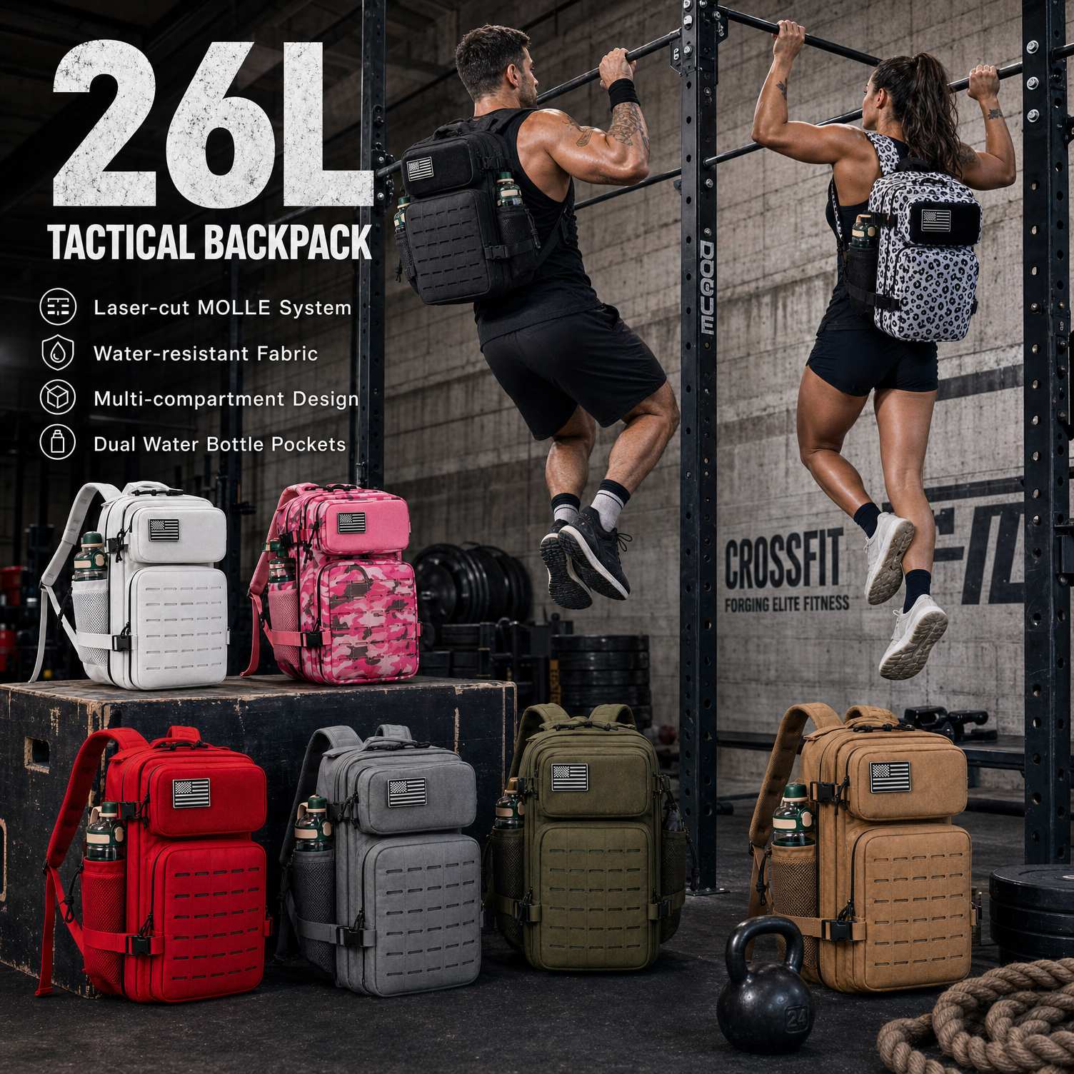 26L Gym Backpack for Men with  - Crossfit Training Gear recension och pris