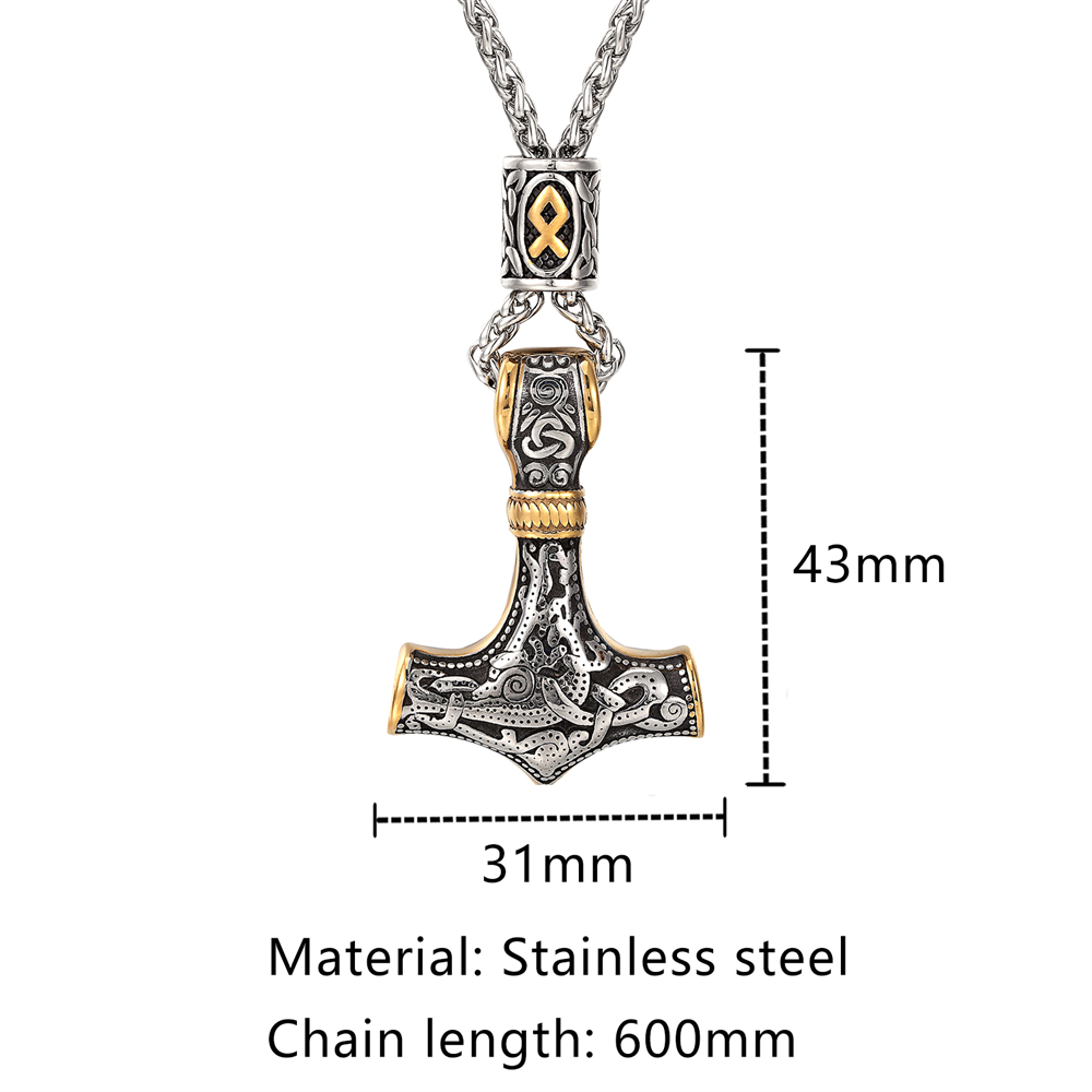 Gold Plated Norse Runes Beads  - Battle Rope Anchor recension och pris