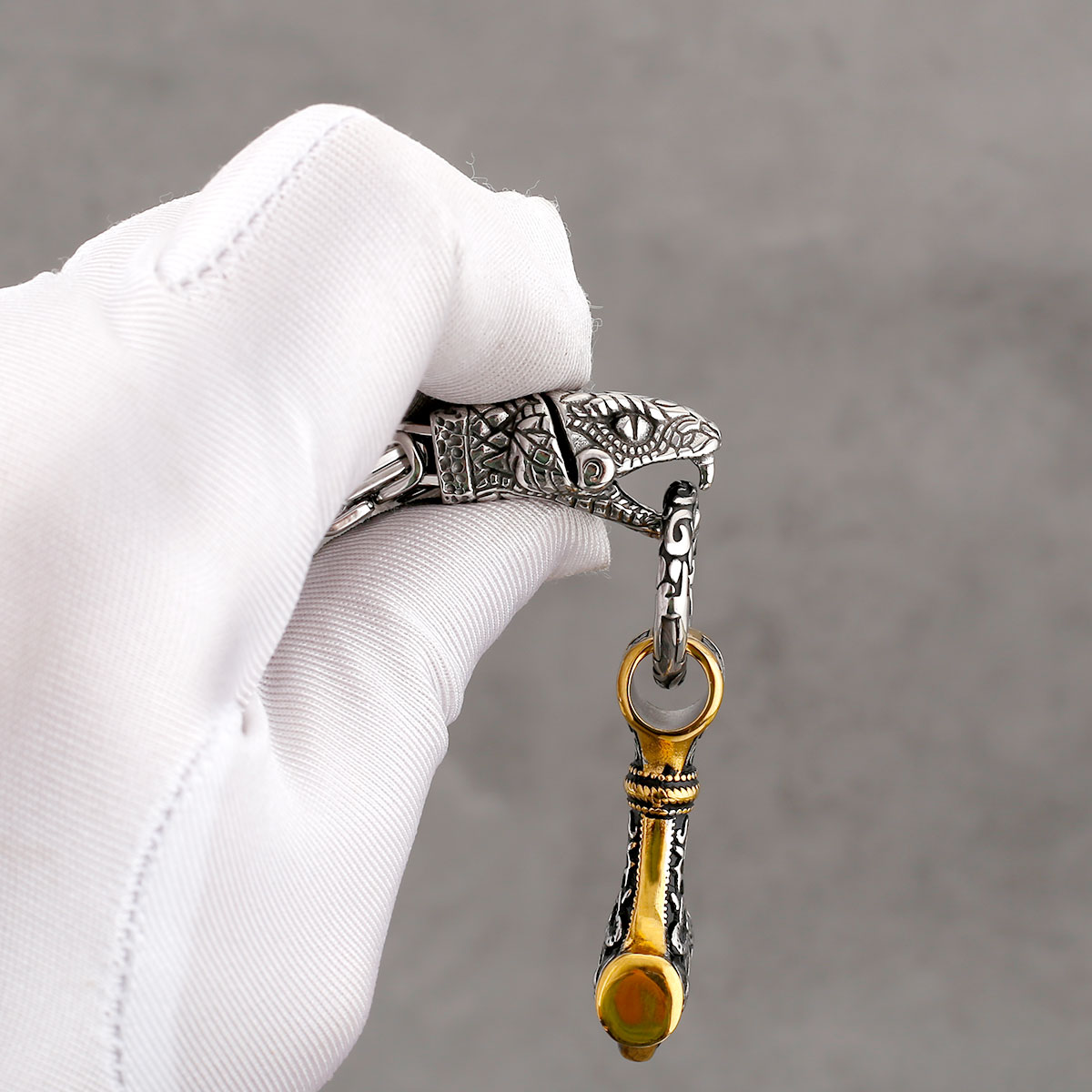 Nordic Odin Snake Head Necklac - Battle Rope Anchor recension och pris