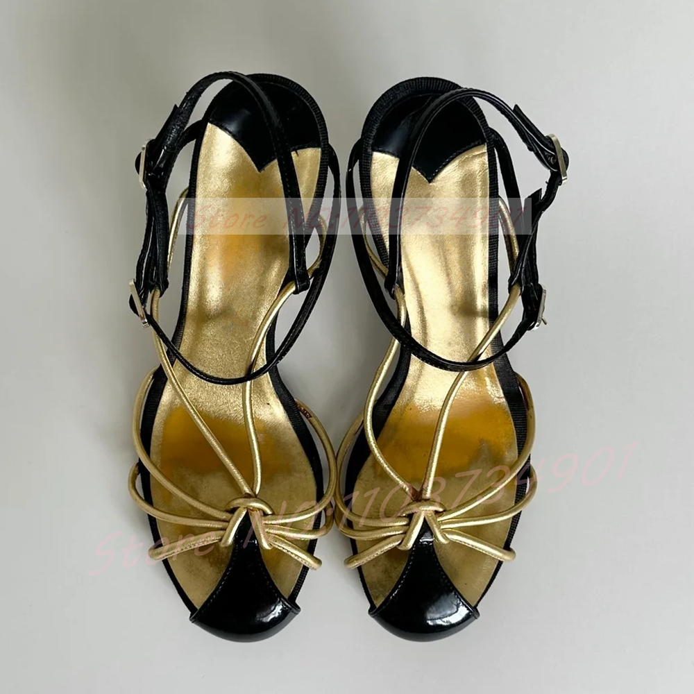Gold Caged Strappy Knot Sandal - Crossfit Ladies recension och pris