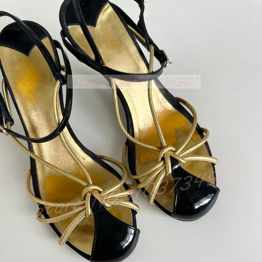 Gold Caged Strappy Knot Sandal - Crossfit Ladies recension och pris
